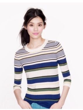 J.Crew multistripe Tippi merino wool sweater
